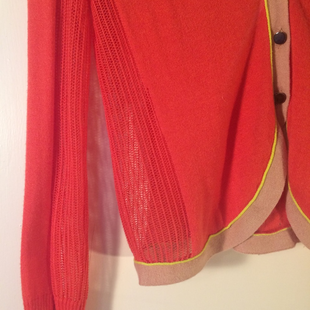 Orange Button up Cardigan